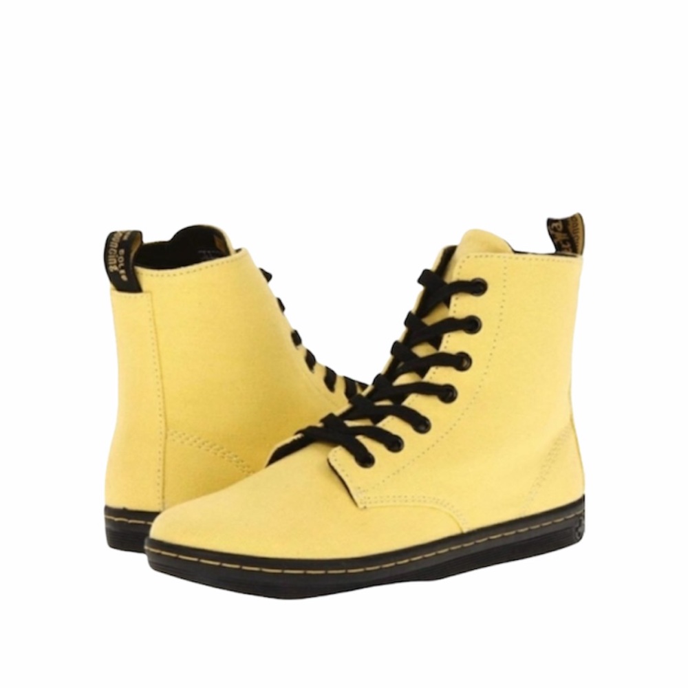 Dr Martens Yellow Canvas High Top Boot Size 7